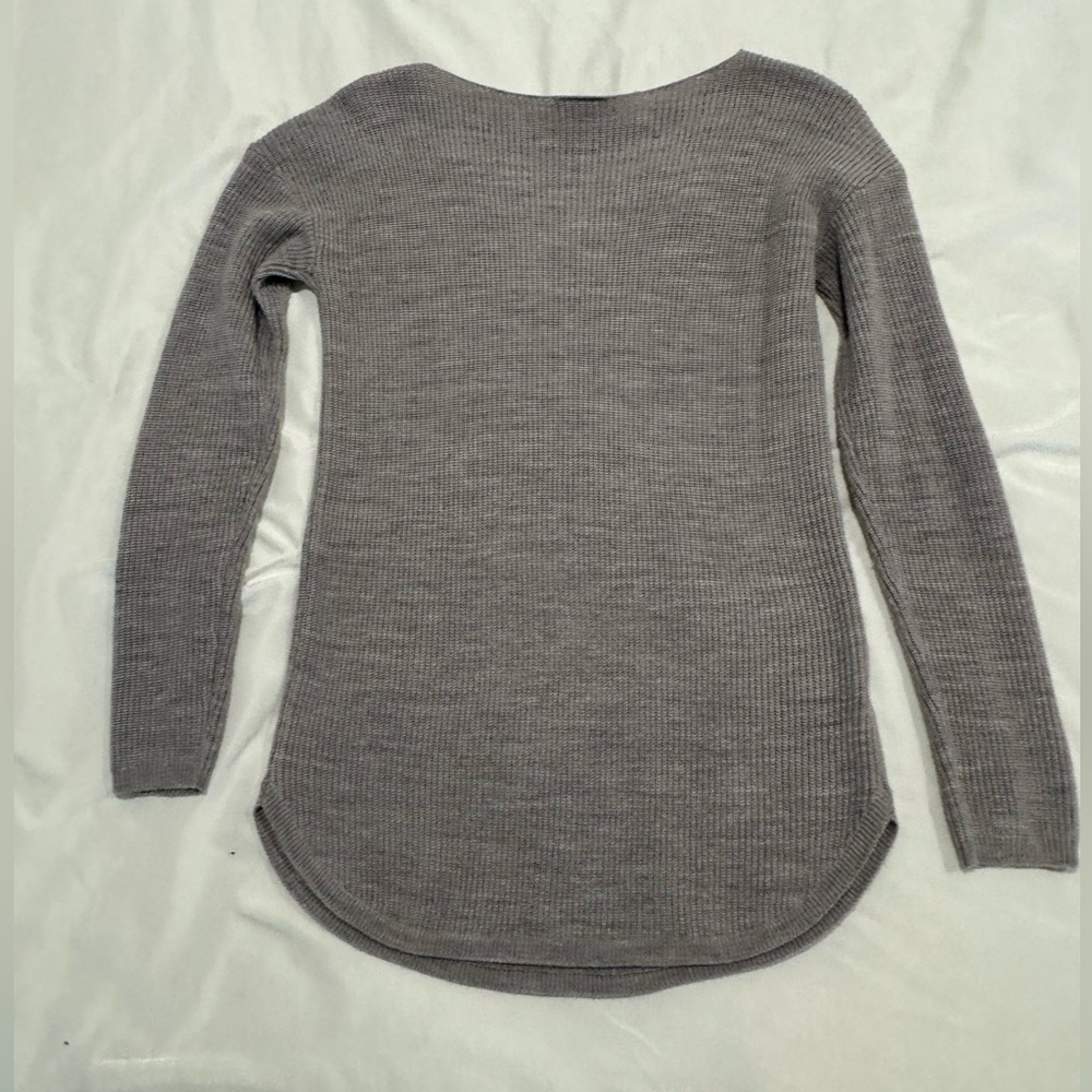 Ann Taylor Factory boatneck tunic length gray sweater Size S - Picture 1 of 7